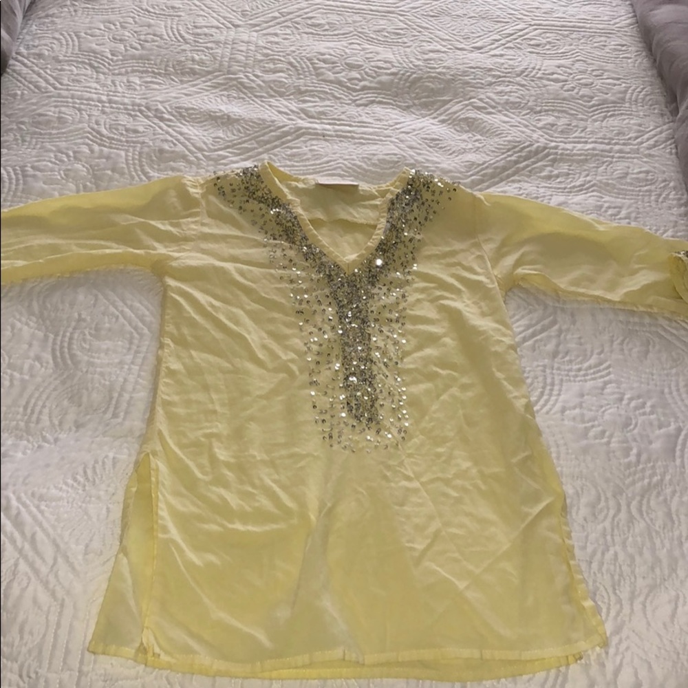 Yellow Sequenced Shirt